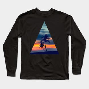 Palms and sunset Triangle Long Sleeve T-Shirt